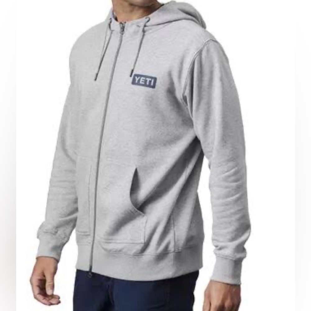 Yeti Light Gray Men's Zip-Up Sweater